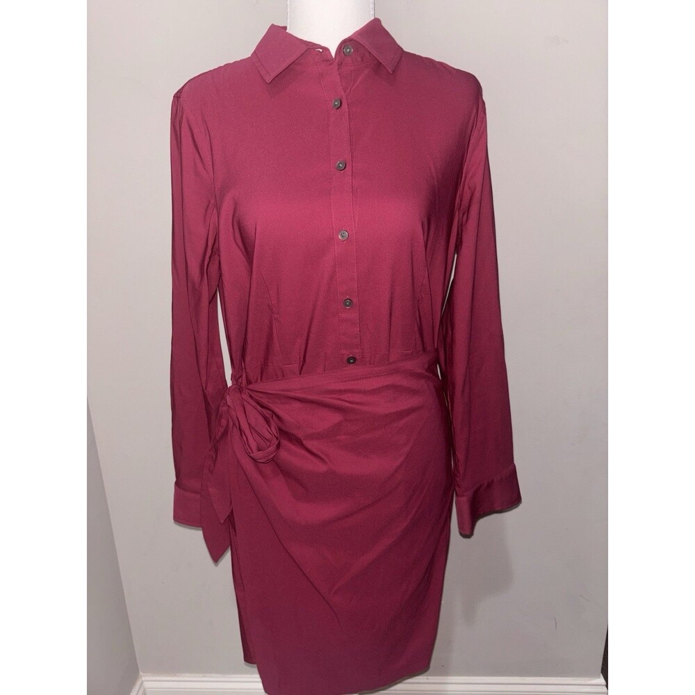 UNTUCKIT Womens Amelia Wrap Shirt Dress Size 10 Button Down Long Sleeve